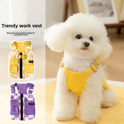 Japanischer und koreanischer Stil Herbst und Winter Hund Trendige Coole Tooling Riemen Weste Mittelgroßer und Kleiner Hund Haustier Teddy Kleidung