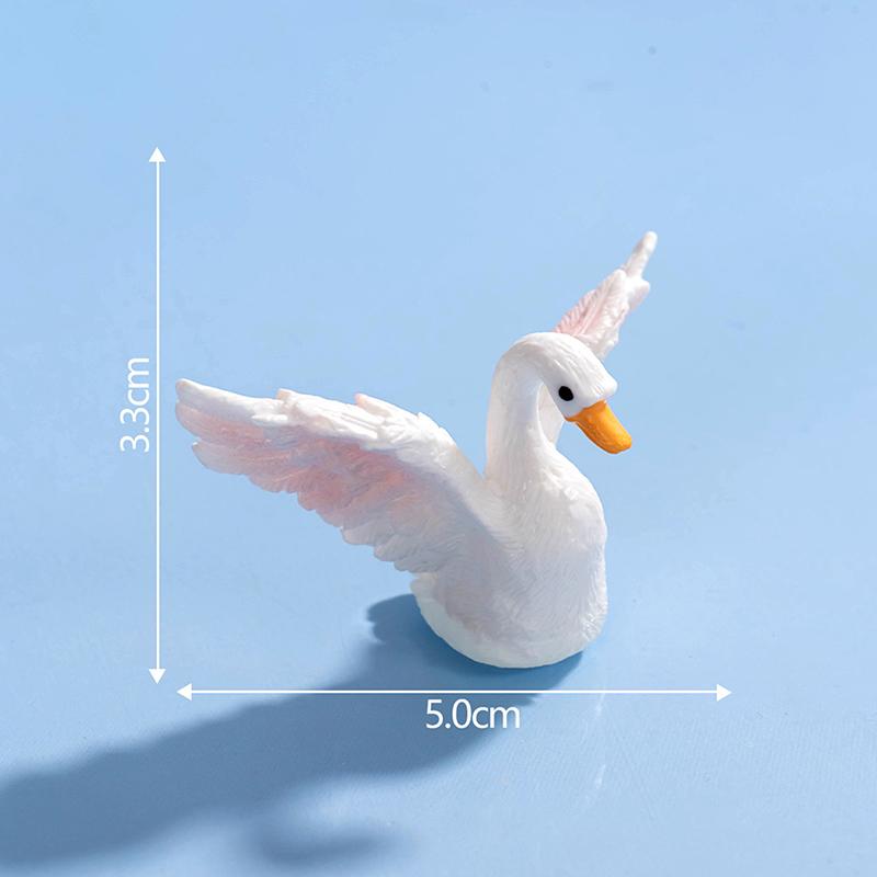 Cartoon Niedliche Gans Schwan Harz Modell Miniatur Figur Auto Ornamente Handwerk Kreative Diy Home Dekoration Zubehör Geschenke