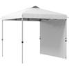 Folding Garden Gazebo 2.5x2.5 M with Adjustable Height Anti-UV with 1 Side Wall and Sandbags White