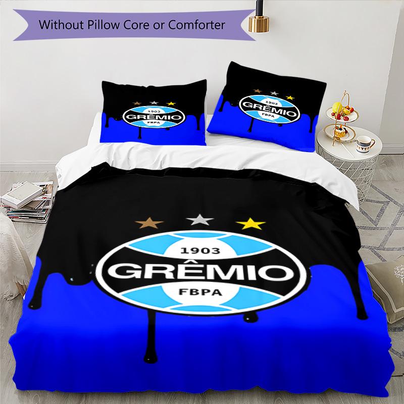 Grêmio FBPA Printed Pattern Duvet Cover Set – Includes 1 Duvet Cover and 2 Matching Pillowcases Bedroom Decor Christmas Gifts