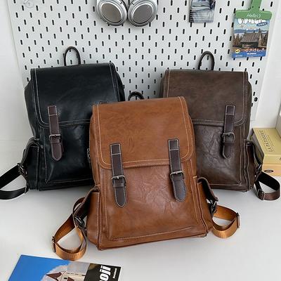 Trendige Herren-Retro-Rucksäcke Herren- und Damen-Rucksäcke Studenten-Schultaschen Reisetaschen PU-Rucksäcke