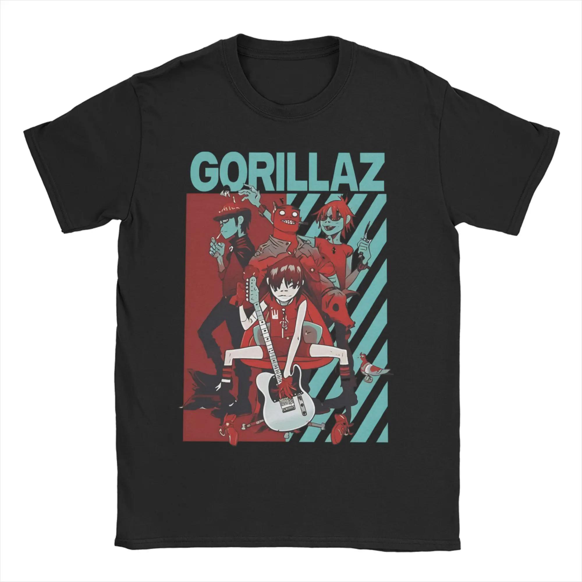 

Punk Music Band Gorillazed T Shirt for Unisex Women Pure Cotton Vintage TShirt Round Neck Tee Shirt Short Sleeve Clothes Graphic S