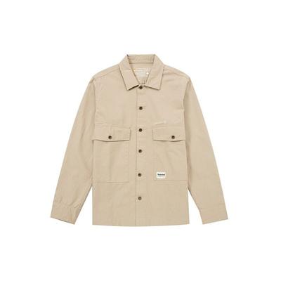 Solid Logo Outdoor Casual Windproof Comfortable Long Sleeve Shirt Men Shirts Khaki A6QR9-269