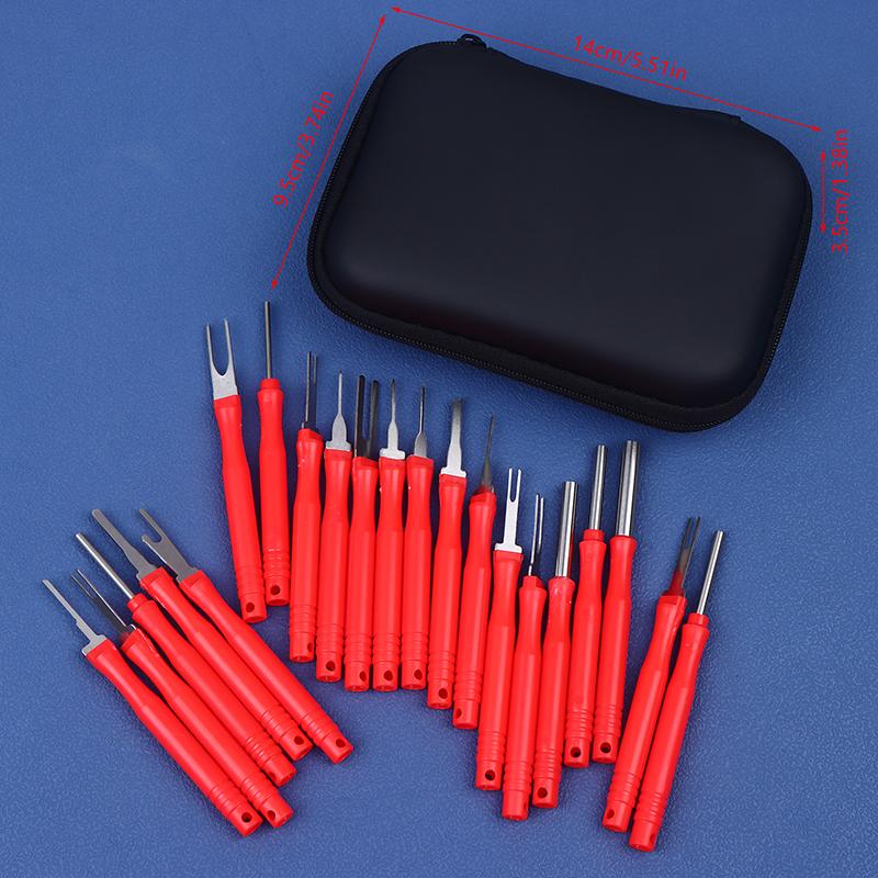 21Pcs Car Terminal Removal Tool Kit Auto Electrical Connector Pin Extractor Wire Crimp Removal Tool For Wiring Harness Repair