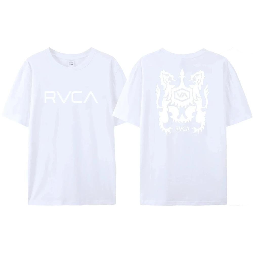 T-shirt RVCA 100% Cotone Uomo Donna THE BALANCE OF OPPOSITES Maglietta T-shirt Design Oversize Manica Corta T-shirt Brand Top Abbigliamento
