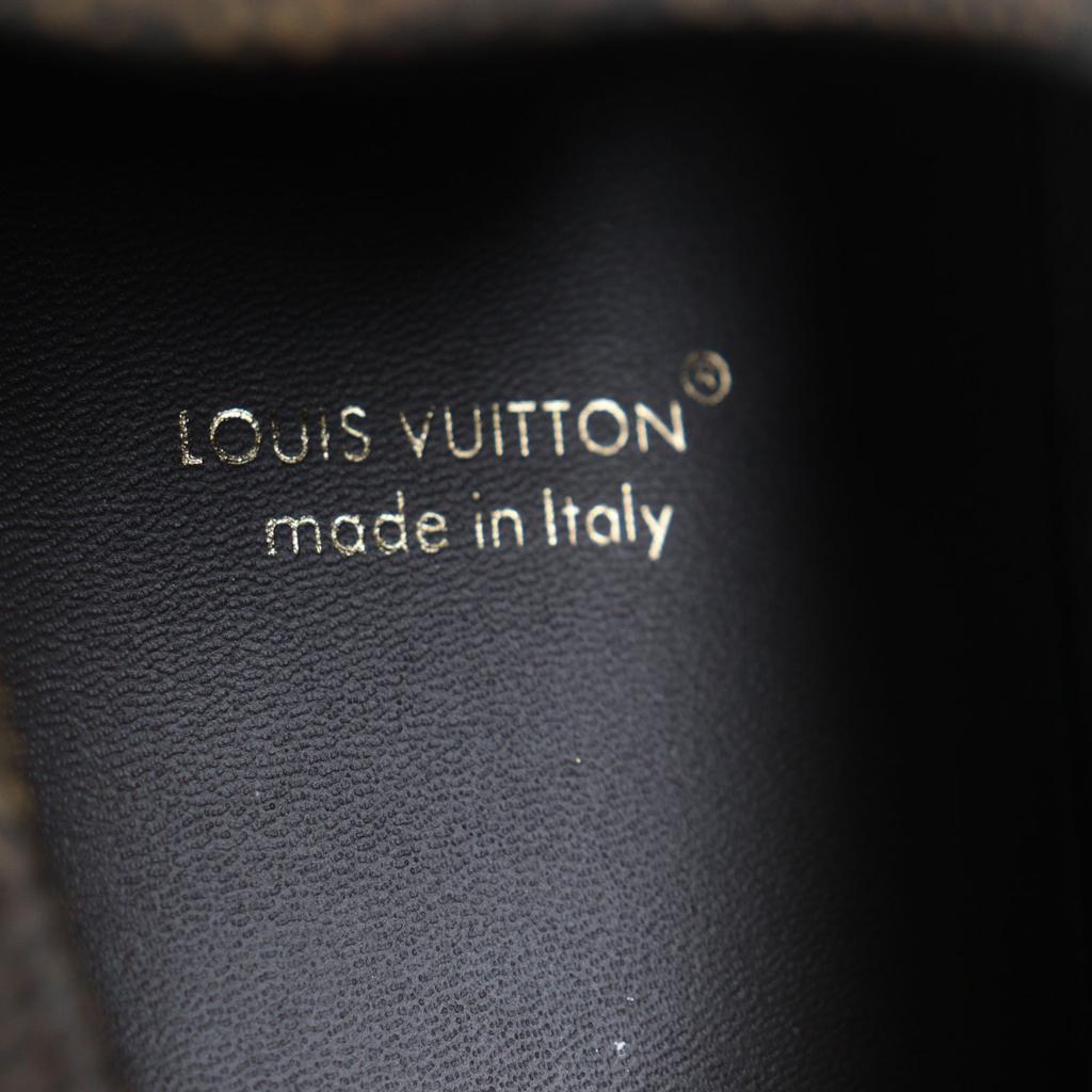 Excellent LOUIS VUITTON Deck Shoes LV Driver Damier Canvas Mens 6.5 1ADGBG Used