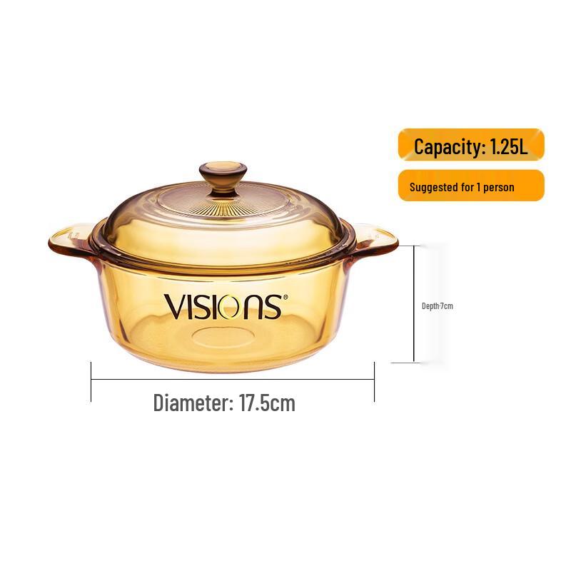 Corning Visions Heat-Resistant Glass Casserole Pot