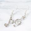 Top Hot Music Note Drop Women Gift Crystal Dangle Drop Earring Earrings Jewelry Fashion Accessories