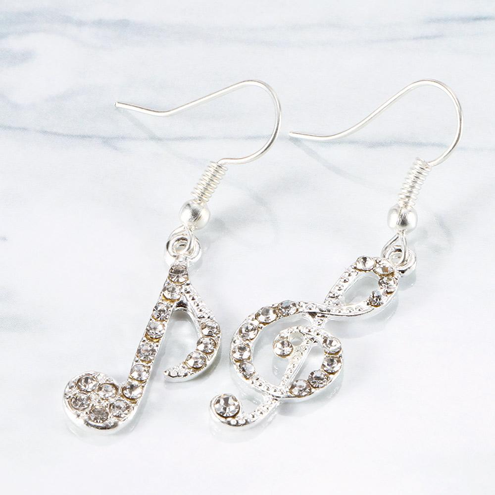 Top Hot Music Note Drop Women Gift Crystal Dangle Drop Earring Earrings Jewelry Fashion Accessories
