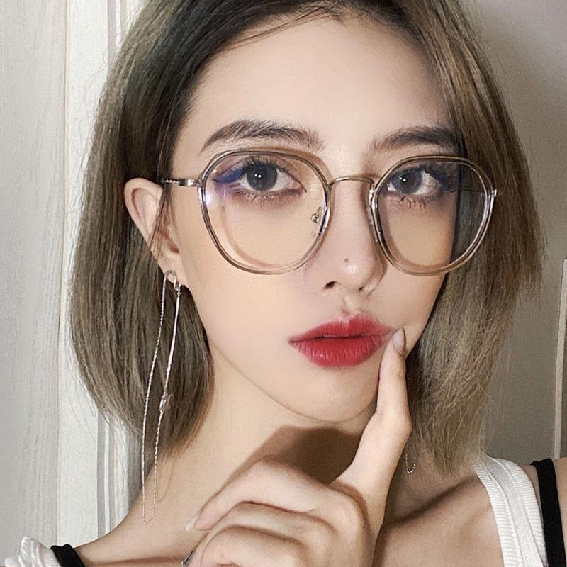 Vintage Anti Blue Light Glasses Frame Round Lens Simple Metal Women Men Transparent Eyewear Anti Radiation