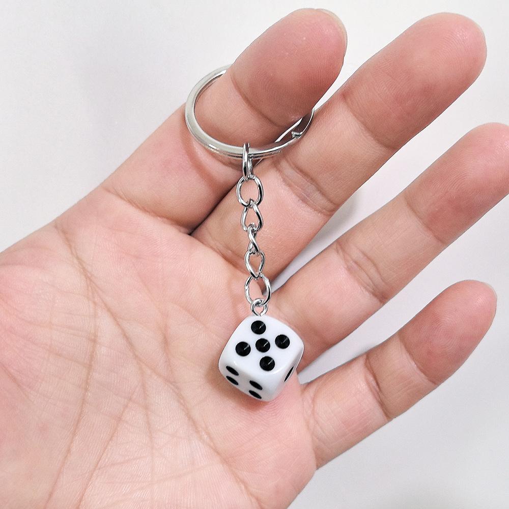 Multicolor Dice Keychain Personalized Number Pendant Bag Accessories Couple Family Keychain Pendant