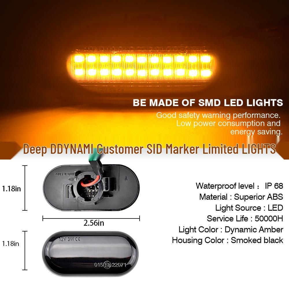 Kompatibler LED-Seitenblinker für Renault, Opel, Nissan, Dacia, Mercedes-Benz, Smart W453 Kotflügelleuchte.