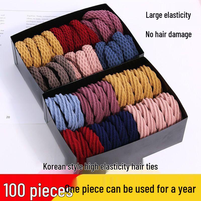 Durable Thick Elastic Hair Tie: Women's Seamless Korean Scrunchie