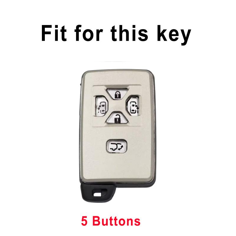 5 butoane TPU Smart Remote Carcase Shell Carcase Fob Cover pentru Toyota Noah Voxi Alphard Estima Vellfire Protector fără cheie