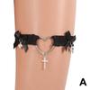 Gothic Lace Bells Garter Belt Heart Bowknot Cross Lolita Rings Leg Garters Cosplay Collar Sexy E5B1