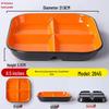 Four-Compartment Melamine Square Plate for Fast Food & Salads.