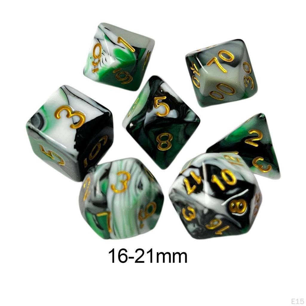 7 Piece RPG Dice Set Polyhedral 4 Color for Role Playing Game Cafe