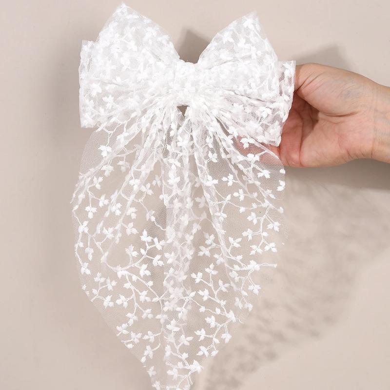 Süße Spitze Große Schleife Haarspange Elegant Stickerei Doppellagige Schleife Haarnadel für Mädchen Koreanische Kinder Accessoires Kopfschmuck Geschenk