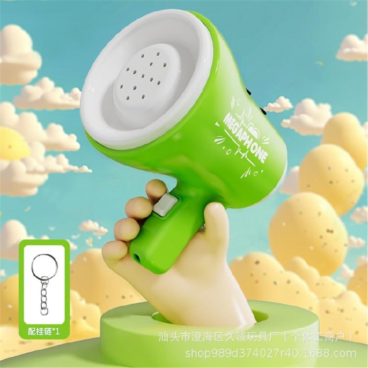Kleiner Stimmveränderer Megafon Lautsprecher mit Aufnahmemikrofon Musikalische Trompete Spielzeug Megafon Schlüsselanhänger Zubehör