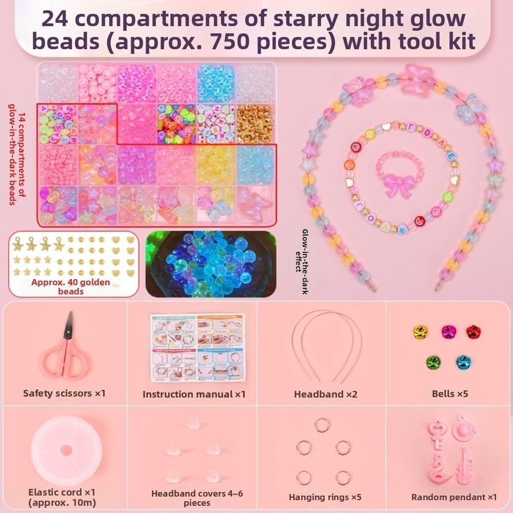 Acrylic DIY Handmade Beaded Kit Toy Creative Beads Toys for Children Girl  Children
