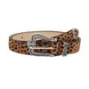 Fashion PU Leather Western Cowboy Belt Vintage Casual Pin Buckle Belt Leopard Print Retro Waist Belt for Women Men