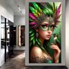 Fantasy Girl and Rhinoceros Parrot Picture DIY Diamond Painting Cross Stitch Full Drills Diamond Mosaic New Collection Home Decor