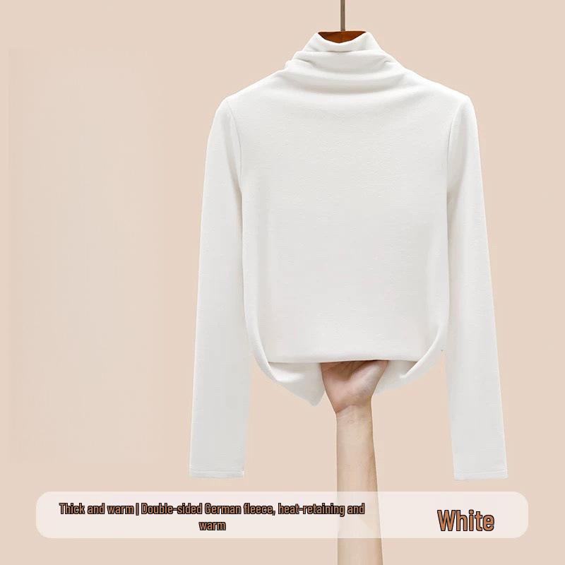 Plüsch-Langarm-Basisshirt für Mädchen mit hohem Kragen - Herbst/Winter 2025 Edition