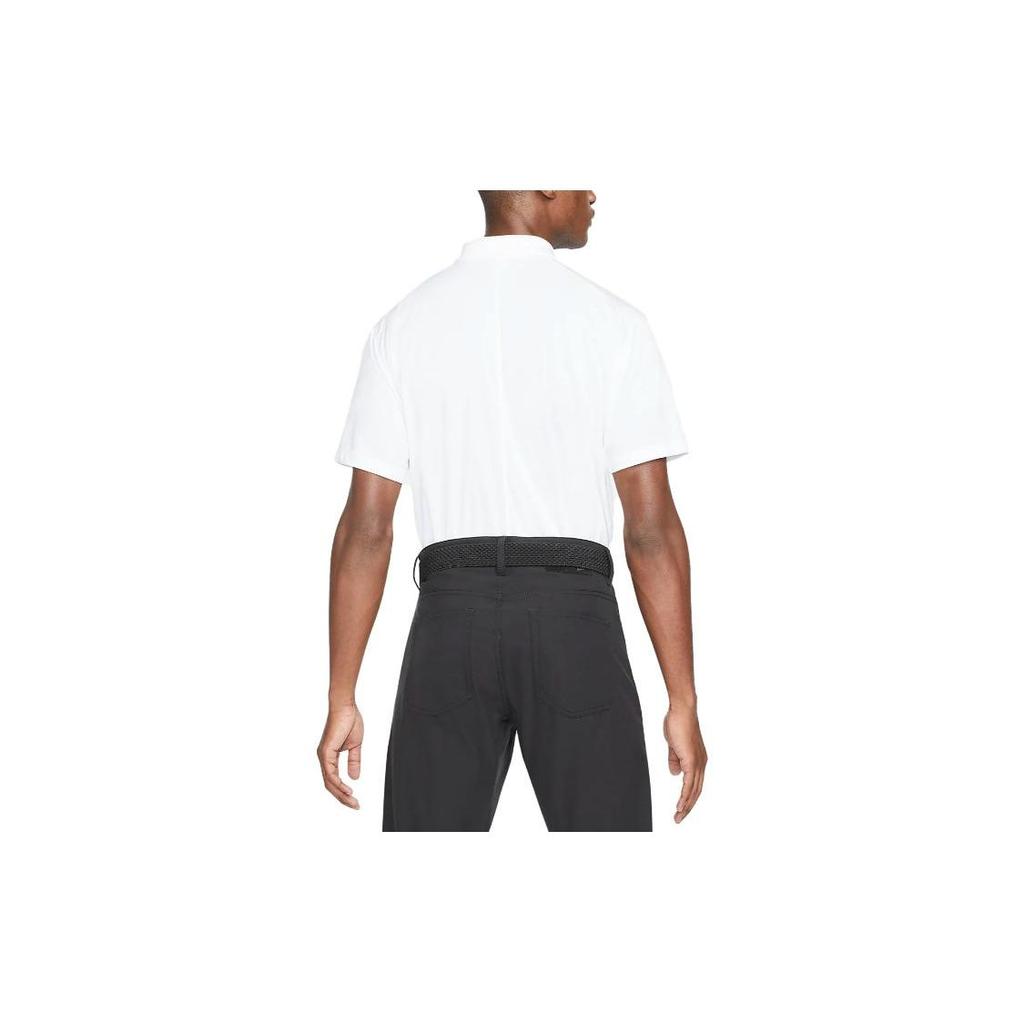 Nike Solid Color Logo Pullover Polo Shirt Men Tops White DH0822-100