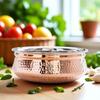 Hammered Steel Copper Handi Bowl, for Serving Dishes, Tableware, 1350 ML, Pack of 1