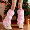 Women Fuzzy Leg Warmers Faux Fur Fluffy Boot Covers Knee High Warm Furry Leg Warmers for Party Dating Christmas Costume