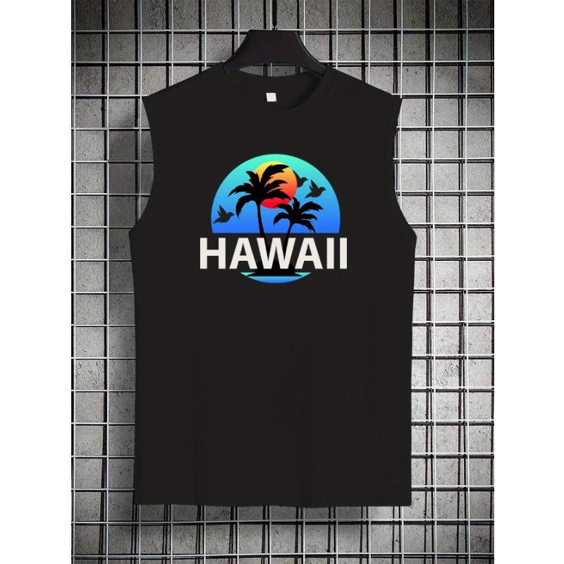 Spring And Summer Tank Tops Featuring American Fashion Style, Print for Young Men, Perfect for