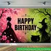 2D Flat Backdrop1pc Princess Witch Birthday Scene Backdrop Banner Polyester Wall Decor For Living Room Bedroom Office Outdoor Decor Holiday