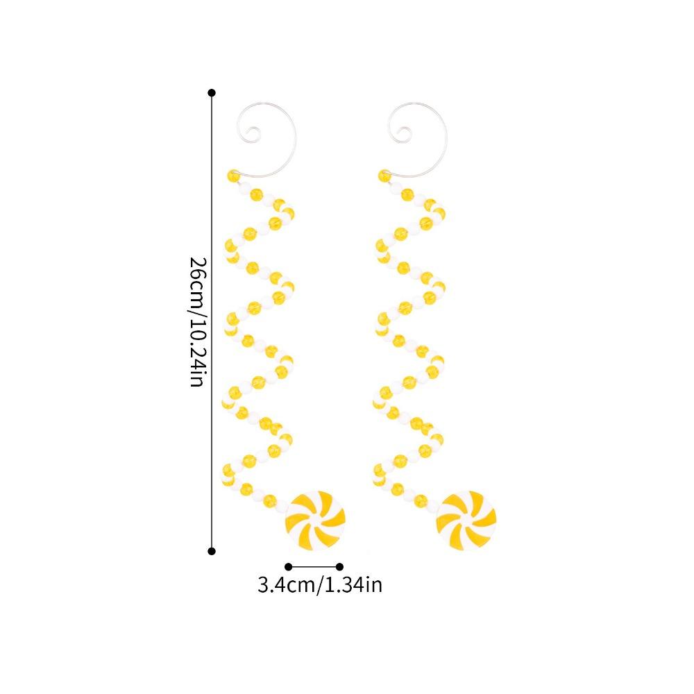 

PVC Lollipop Christmas Decoration Twisted Cane Hanging Ornament for 2PCS Navidad Celebration Yellow M