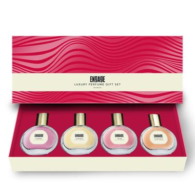 Pakiet prezentowy luksusowych perfum Engage dla kobiet, wielkości podróżnej, różne opakowania, idealny prezent urodzinowy, 100 ml (25 ml X 4)