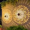 Mandala Flower Wall Lamp: Warm or Seven-Color Wrought Iron Outdoor Light