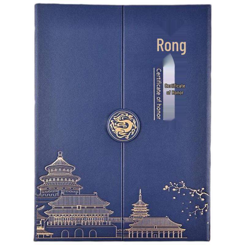 A4 Blue Leatherette Certificate Holder