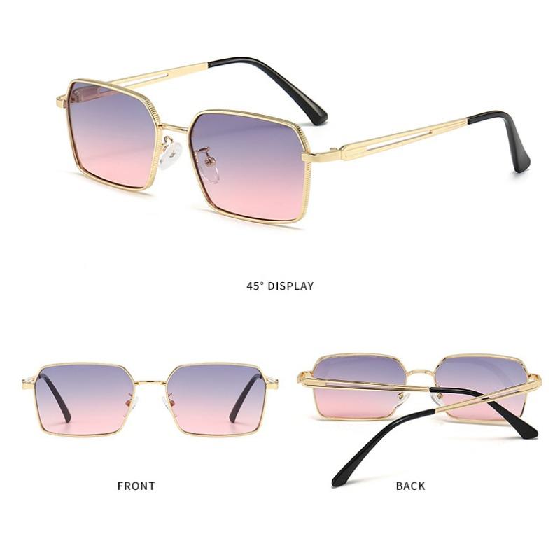 Retro Square Sunglasses for Men Women Vintage Small Frame UV400 Sun Glasses Fashion Metal Driving Eyewear Outdoor Shades