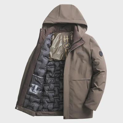 Men’s Large Winter Coat: Heat-Collecting Cotton Jacket with Plus Velvet for Dad, Middle-Aged and Elderly, Thickened for Autumn and Winter.