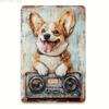 2D Flat Retro Iron Tin Art Crafted from Solid Material with Vintage Design Suitable for Room Decor