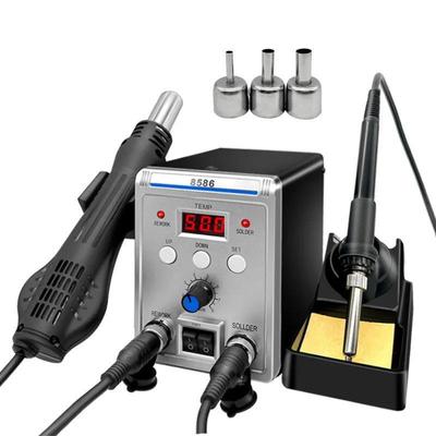 Estación de soldadura 8586 con pistola de aire caliente: Doble función para reparación y desmontaje de teléfonos, control de temperatura digital, soldador eléctrico.