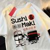 2026Theduc Sushi and Sushi Printing Unisex Women Tshirt Cotton TShirts Loose T Shirt Crewneck Loose Tops Fashion Clothes Unisex
