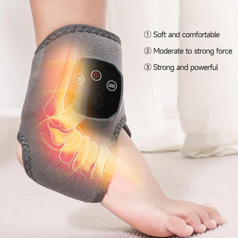2026 New Electric Heat and Vibration Ankle Wrist Massager Hot Compress Therapy Ankle Massage Heated Wrap Support Brace Foot Protector