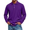 Men's Casual Style Solid Color Loose  Shirt Long-sleeved Top