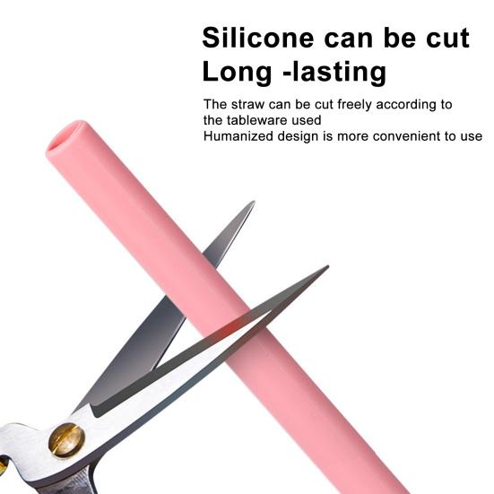5 buc paie de băut cu vârf întărit, tăiabile, flexibile, rezistente la mușcături, paie drepte îndoite pentru ceai cu lapte cu perle, utilizare zilnică