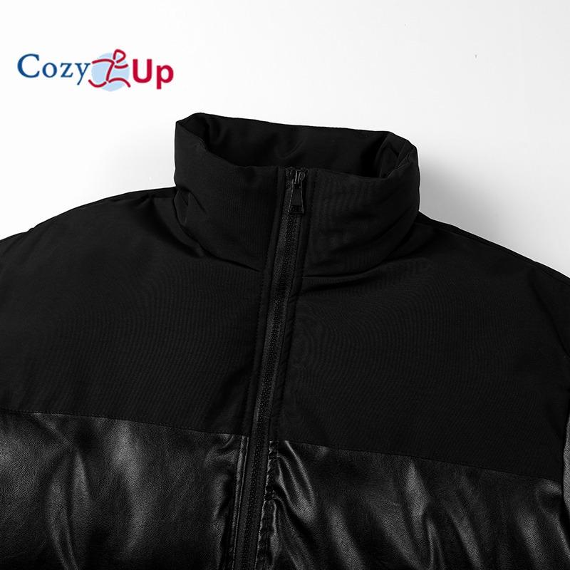 Мужская утолщенная теплая куртка из искусственной кожи Cosy Up с хлопковой подкладкой 3XL — фото 3