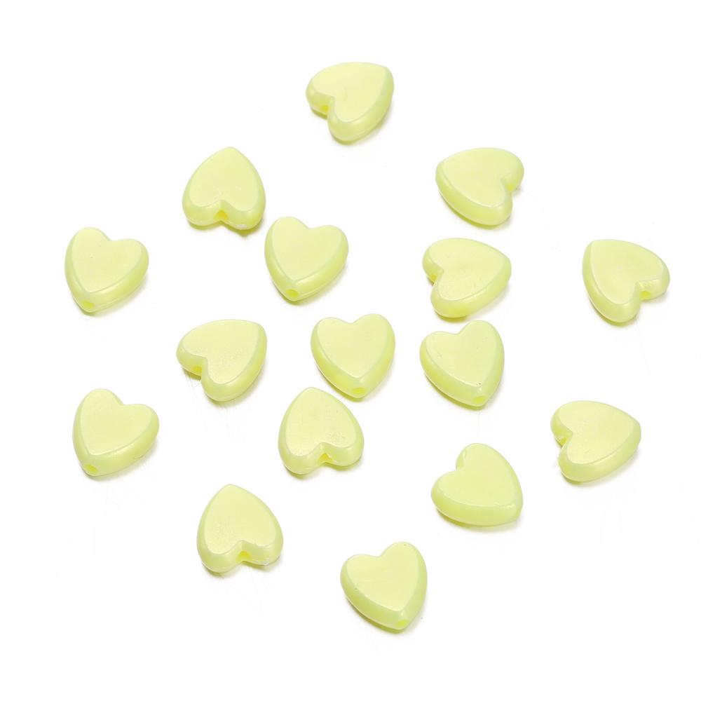 50/100Pcs/lot 8.5*9mm Multicolor Plastic Love Heart Spacer Beads for Diy Handmade Necklace Earring Jewelry Making Accessories
