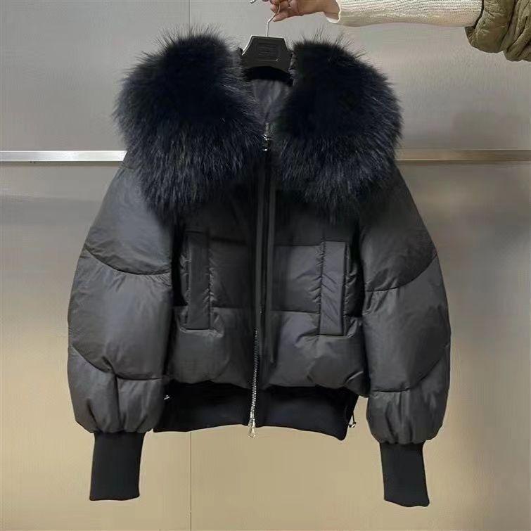 Thickened Short Cotton Jacket Women's Fashionable Stylish Warm Small Size Down Cotton Coat Large Size Loose Fit Polyester Fabric