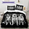 Black Australian Shepherd Pattern Bedding Home Decoration Birthday Gift (1 * duvet cover + 2 * pillowcase, without core)
