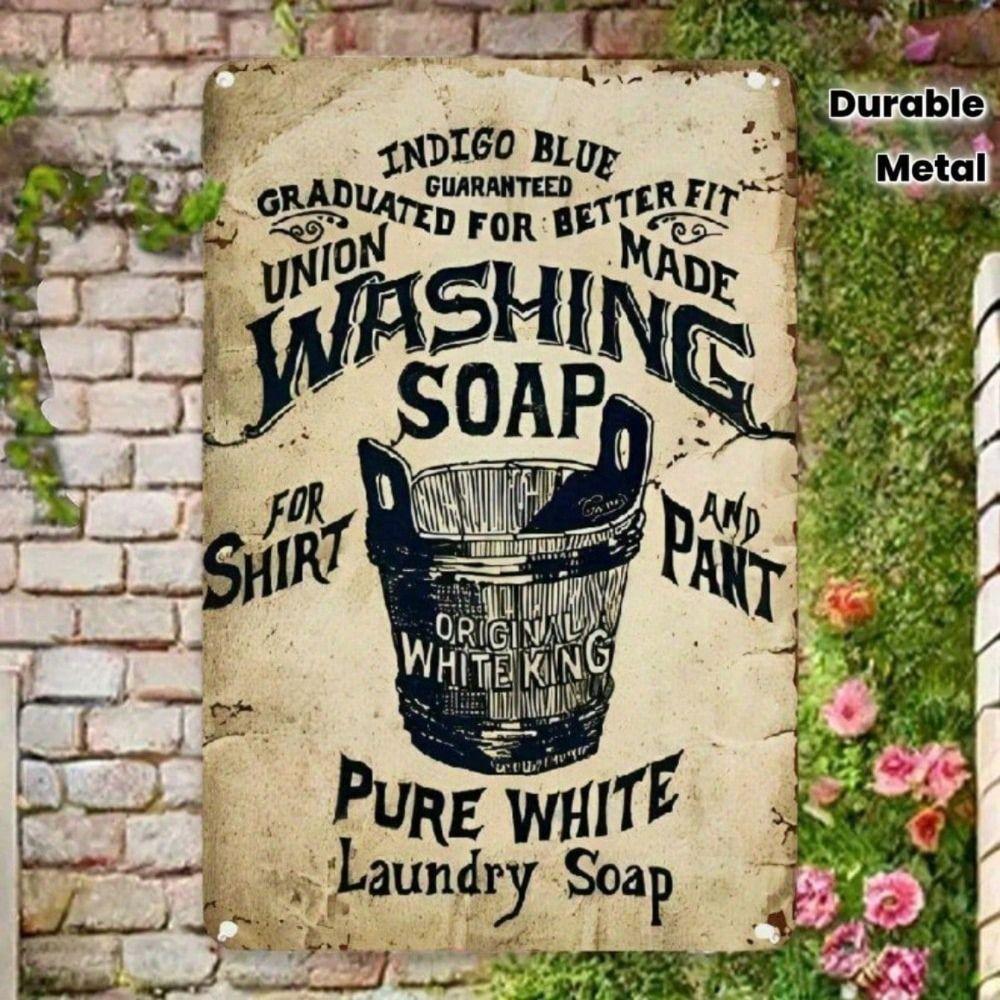 Vintage Laundry Metal Wall Art, Kitchen Decor Poster