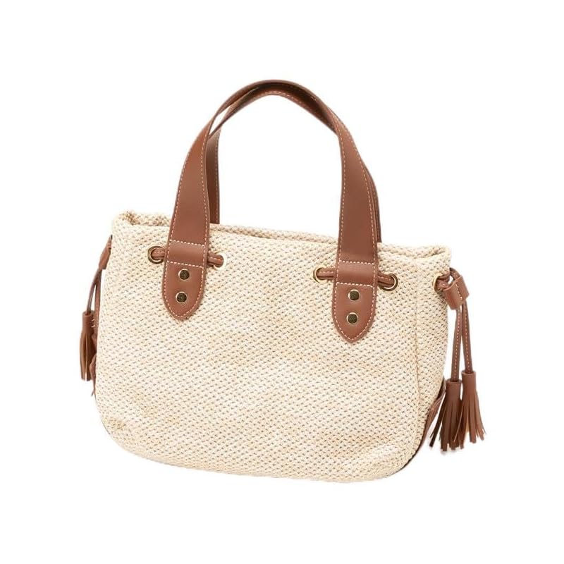 

[Rubaga Jerry] tote bag side tassel summer tote S size Ivory(33)
